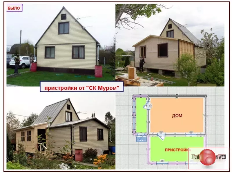 Пристройка к дому. Монтаж